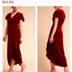 BHLDN Thrive Velvet Wrap Dress